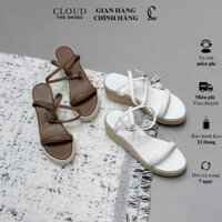 Giày sandal đế xuồng CL mũi tròn quai ngang nhỏ