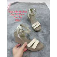 Giày sandal đế xuồng quai chéo crocs 7p, 2 hand, new 95%, size w8=38/38.5