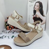 Giày sandal đế xuồng  quai ngang bản to, sandal đế xuồng 5cm thời trang êm chân
