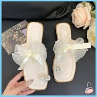 Giày sandal đẹp thời trang nơ Sandal phẳng mới