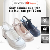 Giày sandal Đúp tròn bít mũi cao gót 10cm  HN-24012