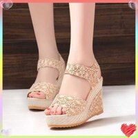 Giày Sandal Gót Nêm Giày La Mã Đế Bằng Cao Cấp Phiên Bản Hàn Quốc Đế Dày