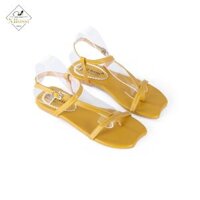 Giày sandal học sinh khoá cài chắc chăn màu trắng - vàng,37