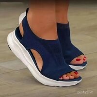 Giày Sandal Mới Xuyên Biên Giới Mới Lưới Đế Dày Mũi Hở Đan Bay Thể Thao Thường Ngày Size Lớn Giày Nữ Xuân Hạ Thu Giày Đơn RQNZ