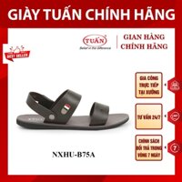 GIÀY SANDAL NAM 2 QUAI NGANG DA BÒ CAO CẤP NXHU-B75A