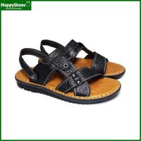 Giày Sandal Nam Da Bò Vân Cá Sấu HappyShoes - HP01 - 41,Đen