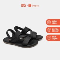 Giày sandal nam da quai chéo đế bằng trẻ trung BQ SD 031
