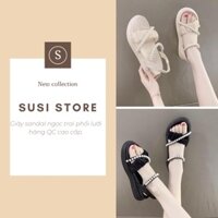 Giày sandal ngọc phối lưới hàng QC cao cấp.