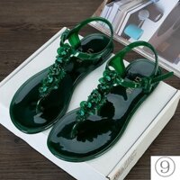 Giày Sandal Nhựa Dẻo Trong Suốt Đế Mềm Chống Trượt Chống Thấm Nước Phong Cách Âu Mỹ Cho Nữ