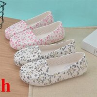 Giày Sandal Nhựa Mùa Hè Nữ Đế Phẳng Baotou In Hình Thời Trang Rỗng Thoáng Khí Lỗ Giày Nữ Phù Hợp Với Mềm-So