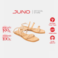 Giày Sandal Nữ 1cm Thời Trang JUNO Dây Phối Khoá SD01118 - Nâu nhạt - 35