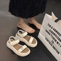 Giày sandal nữ 2 quai ngang Dép xăng đan da thời trang siêu mềm êm chân B015 - KHOGIAYHCM