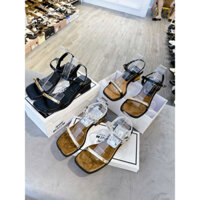Giày Sandal Nữ 3P Mũi Vuông Quai Ngang Dây Mảnh Phối Khoá KL Siêu Xinh - Shoes, DéP