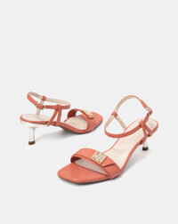 Giày Sandal Nữ 7cm Thời Trang JUNO Gót Thanh Phối Khoá Wave SD07090 - Cam đất - 35