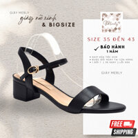 Giày Sandal Nữ Bigsize Quai Ngang 3 Phân Merly 1226, Xăng Đan Đế Thấp 3cm Công Sở, Đi Tiệc, Giày Nữ Big Size 40 41 42