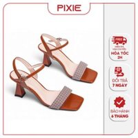 Giày Sandal Nữ Cao Gót 7cm Phối Màu Pixie X958