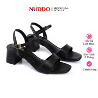 Giày Sandal Nữ Cao Gót Đế Vuông 5cm Siêu Êm, Dép Guốc Nữ Công Sở Quai Ngang NUDDO_H402S