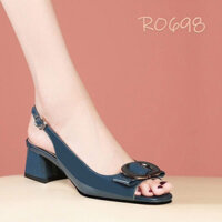 Giày Sandal nữ cao gót hở mũi quai hậu cao 5cm Ro698
