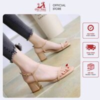 Giày sandal nữ cao gót quai dây mảnh 5phân gót vuông, Sandal cao gót vuông 5 phân quai mảnh đơn giản