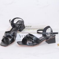 Giày sandal nữ cao gót vuông 3p quai bản thắt ú xinh - SD156 - kèm ảnh thật