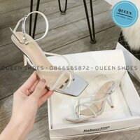 Giày sandal nữ cao gót 🌸FREESHIP🌸 đế nhọn 9 phân quai mảnh đính đá siêu siêu xinh - CG43