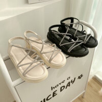 Giày sandal nữ dây mảnh quai đá đế bằng xăng đan bệt đẹp mềm êm SHOESPARADISE SD024
