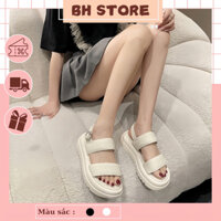 Giày Sandal nữ đế bằng 2 quai ngang bảng lớn thời trang, giày quai hậu cài đi biển mùa hè cho nữ 002