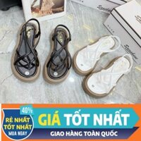 Giày sandal nữ đế cao 4cm dây mảnh xỏ ngón_quai hậu thun co giãn cực êm chân. Hàng cao cấp phom chuẩe Su Shoes