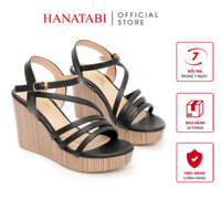 Giày Sandal Nữ Đế PU Siêu Nhẹ Cao 9cm Hanatabi Quai Chéo Hậu C (35-39) Mã HNSDX9F853