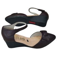 Giày sandal nữ đế xuồng 5cm HÀ NAM thời trang da bò thật cao cấp DNU2070