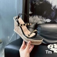 Giày sandal nữ đế xuồng đinh cao 10cm 321-65 fulbox - HACHI SHOES