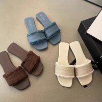 Giày Sandal Nữ Denim Đế Mềm