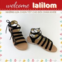 Giày sandal nữ đi biển quai đan ngang đế bệt thắt dây 2022 -  S031