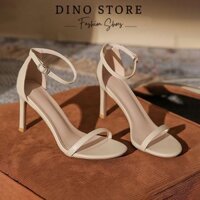 Giày sandal nữ DINO quai mảnh basic thời trang, sandal cao gót nữ gót nhọn mũi tròn cao 8cm