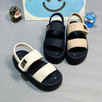 Giày Sandal Nữ IGU Hai Quai Xé Dán Cao 5cm, Dép Quai Hậu Nữ Phong Cách Hàn Quốc.