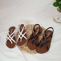 Giày sandal nữ kẹp xỏ ngón đế bệt chiến binh dây mảnh quai chun đi biển đi chơi đi học - TB-xỏ mới02