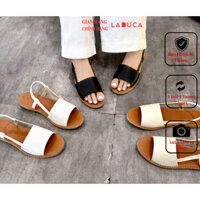 Giày Sandal Nữ LABUCA E210 Bệt Da Thật Quai Hậu Chun Êm