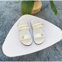 Giày Sandal Nữ [M76] Quai Hậu Gắn Con Ong Màu Trắng