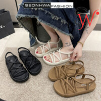Giày sandal nữ phối dây quai mảnh SEONHWA cao 3cm thiết kế thời trang mới G5029