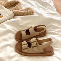 Giày sandal nữ quai khoá da lộn mềm mại mới nhất HUGO