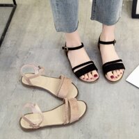 Giày Sandal Nữ Quai Ngang Đế Bằng Phong Cách Hàn Quốc Thời Trang