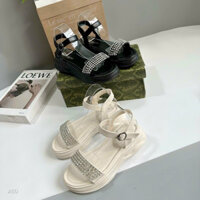 Giày sandal nữ quai ngang đính đá sang trọng👠☘️☘️