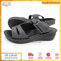 Giày sandal nữ Thái Lan quai ngang đế 5cm Overtime - L10-07 XÁM