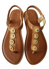 Giày sandal nữ xỏ ngón da bò thật BIGGBEN cao cấp SDN72 - 37