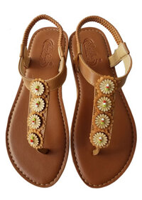 Giày sandal nữ xỏ ngón da bò thật BIGGBEN cao cấp SDN72 - 40