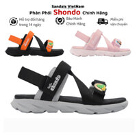 Giày Sandal Quai Dán Bé Trai Bé Gái Little Shondo 6 Tem Khủng Long Màu Đen Xám Li62211, Hồng Li67777, Đen Cam Li61118