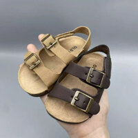 Giày sandal quai hậu da đế chống trượt bé trai tập đi 3-12 tháng hình thật 100%