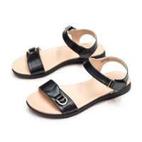 GIÀY SANDAL QUAI HẬU ĐẾ BẰNG QUAI NGANG NỮ BITA'S SYN.258 (ĐEN + TRẮNG) - BITAS