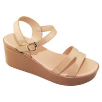 GIÀY SANDAL QUAI HẬU NỮ BITA'S ĐẾ XUỒNG BẰNG CAO QUAI DÁN SYN.285 (ĐEN + KEM) - BITAS