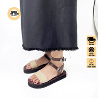 Giày sandal quai ngang đế cao 3CM SANDALTHOITRANG đi học, đi chơi bigsize 33-42